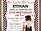 Magic themed Birthday Invitations Magician Party Invitation Magic Birthday Invitation