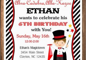 Magic themed Birthday Invitations Magician Party Invitation Magic Birthday Invitation