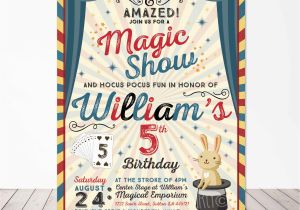 Magic themed Birthday Party Invitations Magic Party Invitation Magic Birthday Invitation Magician