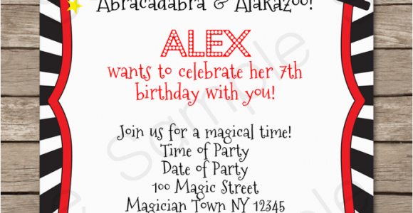 Magic themed Birthday Party Invitations Magic Party Invitations Template Birthday Party