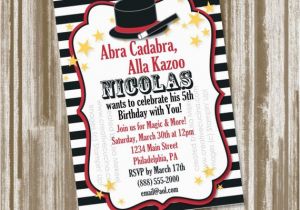 Magic themed Birthday Party Invitations Magic theme Birthday Party Invitation