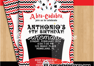 Magic themed Birthday Party Invitations Magic themed Birthday Party Invitation Personalized