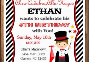 Magic themed Birthday Party Invitations Magician Party Invitation Magic Birthday Invitation