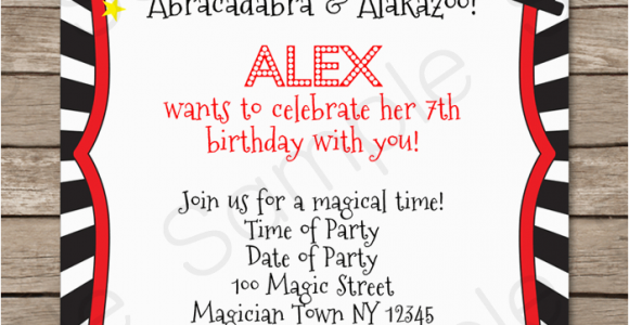 Magician Birthday Invitations Magic Party Invitations Template Birthday Party