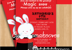 Magician Birthday Invitations Magic Show Birthday Party Invitation Personalized