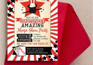 Magician Birthday Invitations Magic Show Party Invitation From 0 80 Each
