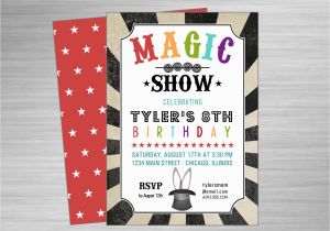 Magician Birthday Invitations Magic Show Printable Party Invitation