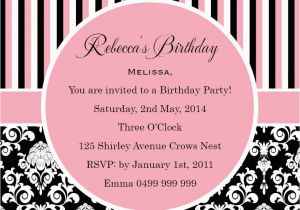 Magnet Invitations Birthday Party Birthday Flourish Square W Magnet In Pastel Pink Invi and