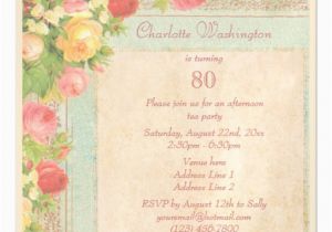 Magnetic Birthday Party Invitations Elegant Vintage Roses 80th Birthday Party Magnetic