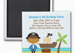 Magnetic Birthday Party Invitations Pirate Birthday Party Invitation Magnet Zazzle