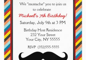 Magnetic Birthday Party Invitations Red Teal Mustache Birthday Magnetic Invitation Zazzle