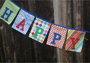 Make A Happy Birthday Banner Happy Birthday Fabric Banner Bunting Garland