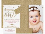 Make Your Own 1st Birthday Invitations First Birthday Faux Gold Glitter Pink Invitation