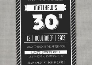 Male 30th Birthday Invitations Birthday Invites attractive Design and Present 30th