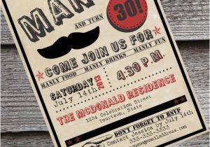 Male 30th Birthday Invitations Man Up Guy 39 S 30th or 40th Birthday Invitation New Colors