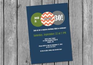 Male 30th Birthday Invitations Printable Male 30th Birthday Invitation Masculine Birthday