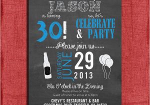 Male 30th Birthday Invitations Surprise 21st 30th 40th 50th Chalkboard Style Birthday