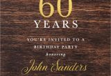 Male 60th Birthday Invitations 60th Birthday Dark Wood Gold Foil Male Birthday Invitation