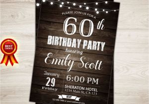 Male 60th Birthday Invitations Surprise 60th Birthday Invitation Man Surprise Birthday Party