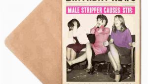 Male Stripper Birthday Card Male Stripper Birthday Card for Her