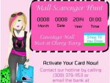 Mall Scavenger Hunt Birthday Party Invitations 19 Best Mall Scavenger Hunt Shopping Party Images On