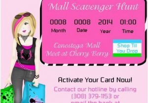 Mall Scavenger Hunt Birthday Party Invitations 19 Best Mall Scavenger Hunt Shopping Party Images On