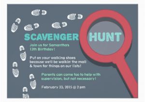 Mall Scavenger Hunt Birthday Party Invitations Cool Scavenger Hunt Invitation Zazzle