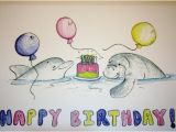 Manatee Birthday Card Items Similar to Dolphin and Manatee Birthday Card On Etsy