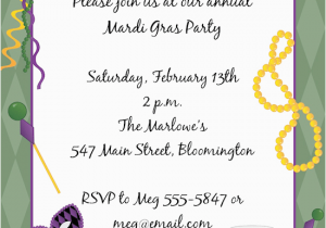 Mardi Gras Birthday Invitation Wording Mardi Gras Invitation