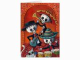 Mariachi Birthday Card Dia De Los Muertos Skeleton Mariachi Trio Card Zazzle Com