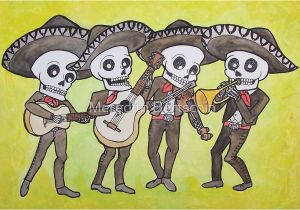 Mariachi Birthday Card Quot Mariachi Calacas Greeting Card Quot Greeting Cards