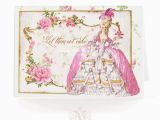 Marie Antoinette Birthday Card Marie Antoinette Card Let them Eat Cake Pink Roses by