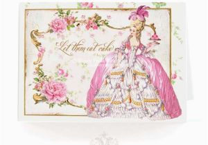 Marie Antoinette Birthday Card Marie Antoinette Card Let them Eat Cake Pink Roses by