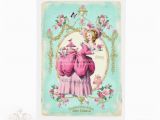 Marie Antoinette Birthday Card Marie Antoinette Greeting Card Pink Macarons French Vintage