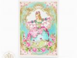 Marie Antoinette Birthday Card Marie Antoinette Happy Birthday Card with Cake and Bunting