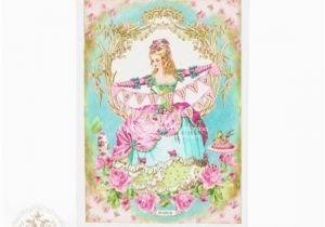 Marie Antoinette Birthday Card Marie Antoinette Happy Birthday Card with Cake and Bunting