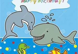 Marine Happy Birthday Card Happy Birthday Marine Life Stock Vector Image Of Animal