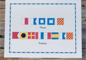 Marine Happy Birthday Card Nautical Flag Marine Alphabet Code Happy Birthday Card Set Of