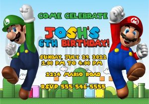 Mario and Luigi Birthday Invitations Free Printable Super Mario Brothers Birthday Invitations