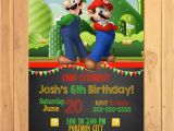 Mario and Luigi Birthday Invitations Super Mario Brothers Invitation Chalkboard Super Mario