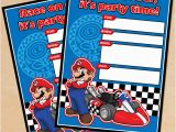 Mario Birthday Invites Free Printable Mario Kart Birthday Invitation Set