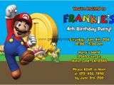 Mario Birthday Invites Super Mario Invitations General Prints