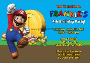 Mario Birthday Invites Super Mario Invitations General Prints