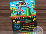 Mario Birthday Invites Super Mario Party Invitation Super Mario Birthday Invitation