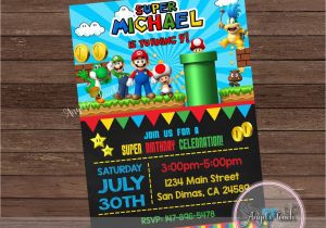 Mario Birthday Invites Super Mario Party Invitation Super Mario Birthday Invitation