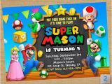 Mario Birthday Invites Super Mario Printable Super Mario Party Mario Chalkboard