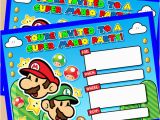 Mario Birthday Party Invitations Free Free Printable Super Mario Bros Birthday Party Invitation