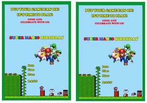 Mario Birthday Party Invitations Free Super Mario Birthday Invitations Birthday Printable