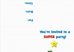 Mario Birthday Party Invitations Free Super Mario Bros Free Printable Birthday Party Invitation