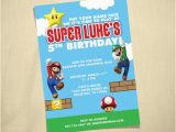 Mario Brothers Birthday Invitations Items Similar to Super Mario Brothers Custom Birthday